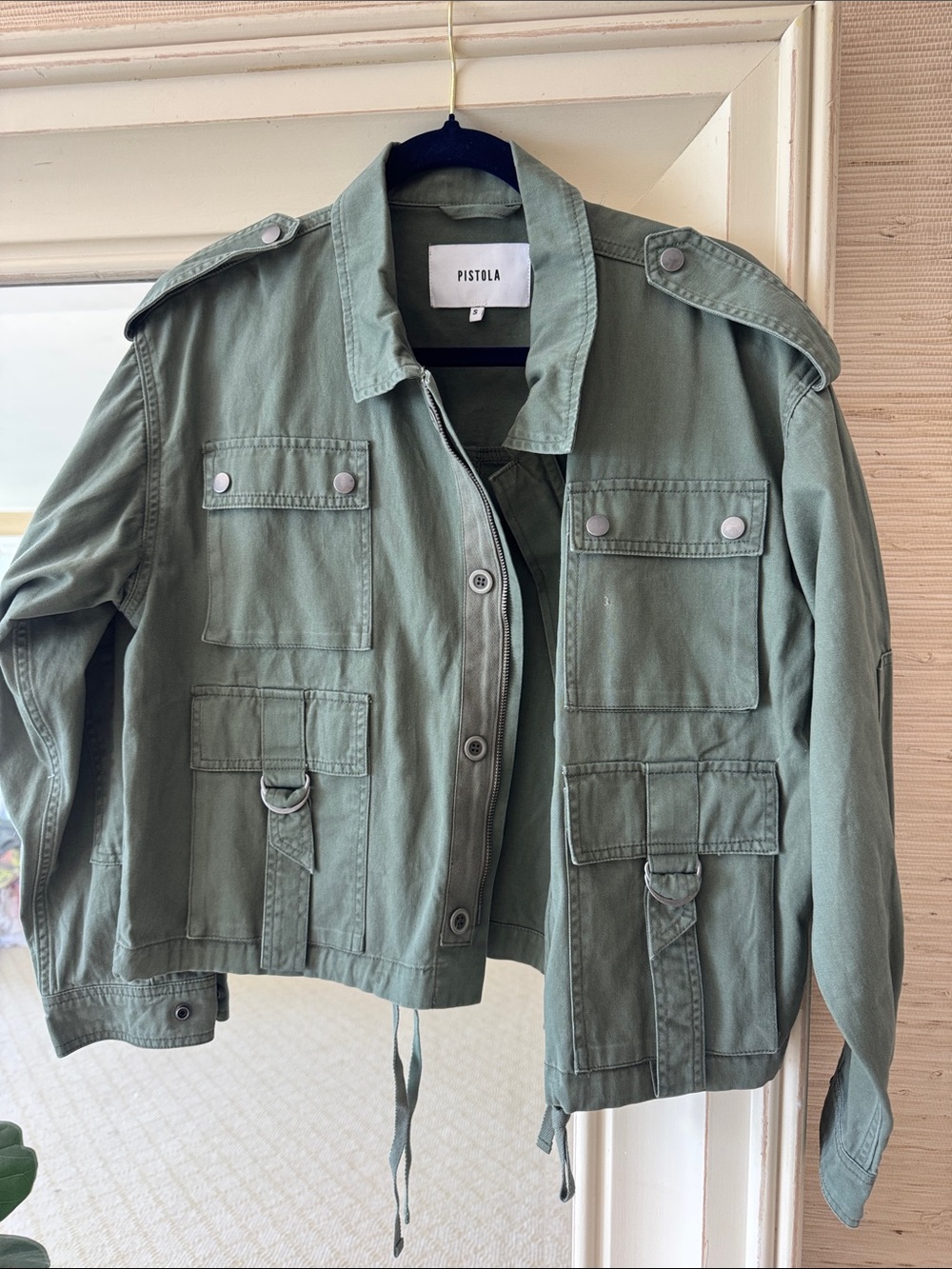 pistola Olive Green Utility Jacket with Epaulets